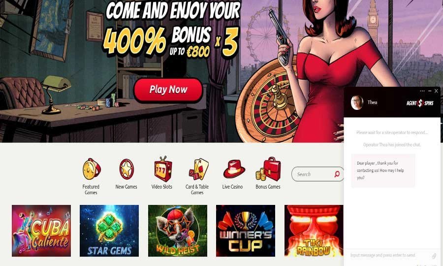 Agentspins Casino Review